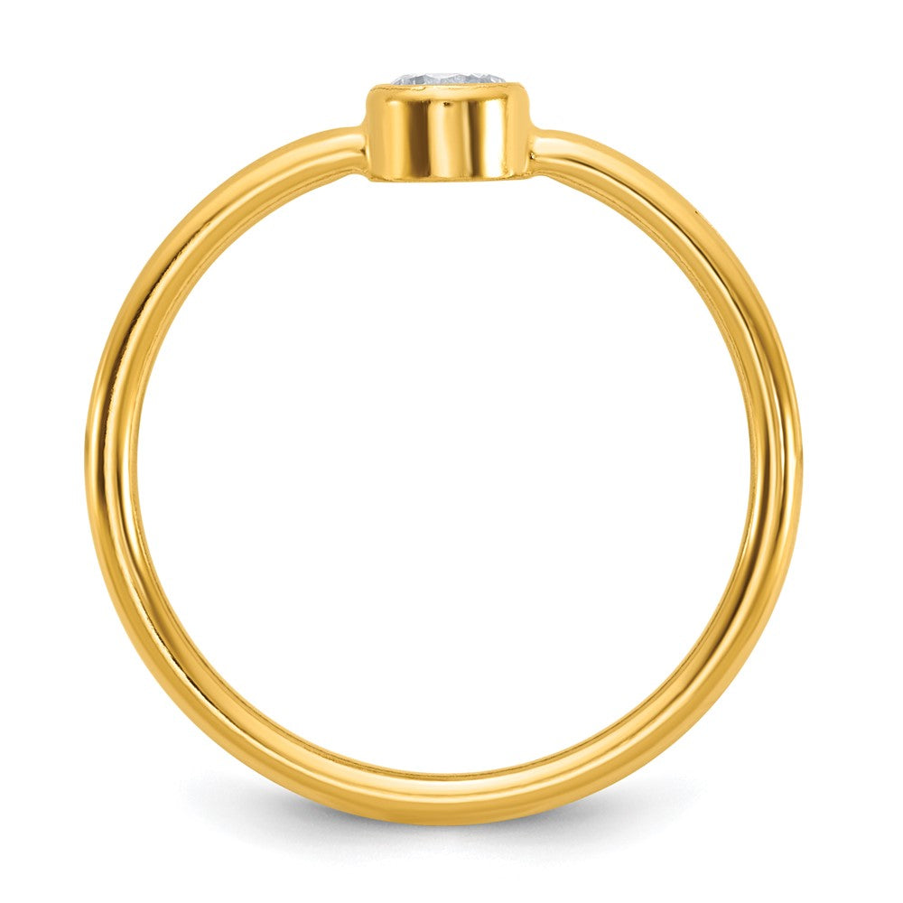 Alternate view of the 1/20 14K Gold Filled 3mm Round Cubic Zirconia Bezel Set Solitaire Ring by The Black Bow Jewelry Co.