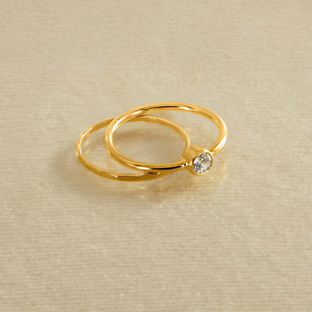 Alternate view of the 1/20 14K Gold Filled 3mm Round Cubic Zirconia Bezel Set Solitaire Ring by The Black Bow Jewelry Co.