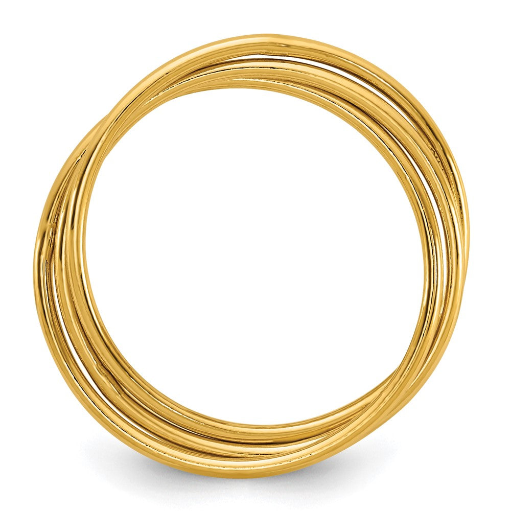 Alternate view of the 1/20 14K Gold Filled 3mm Triple Intertwined Band by The Black Bow Jewelry Co.