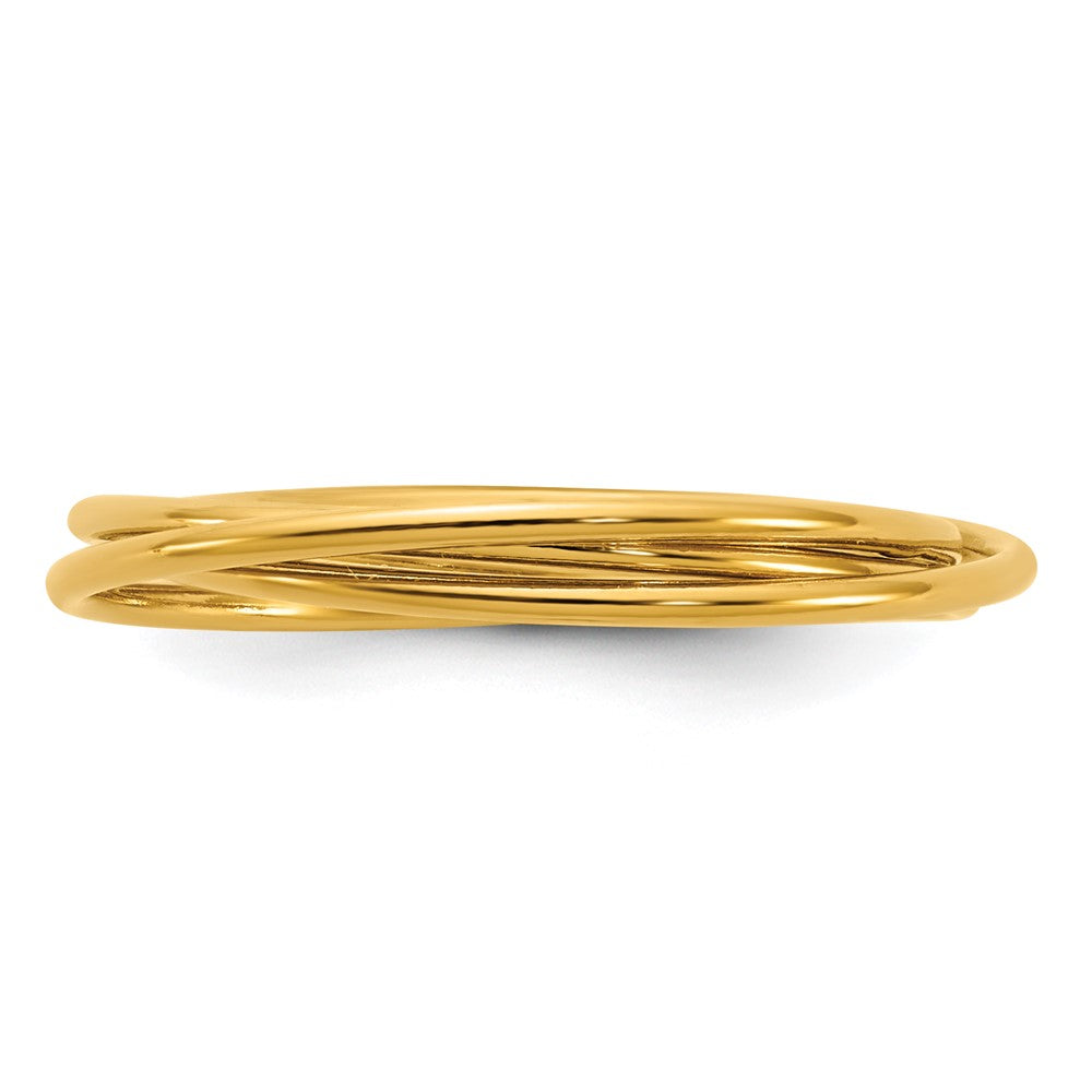 Alternate view of the 1/20 14K Gold Filled 3mm Triple Intertwined Band by The Black Bow Jewelry Co.