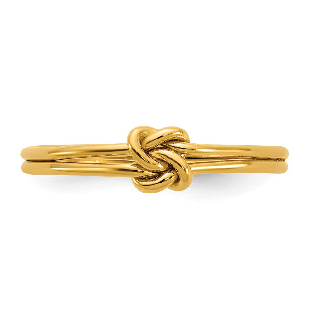 Alternate view of the 1/20 14K Gold Filled 4mm Double Love Knot Ring by The Black Bow Jewelry Co.