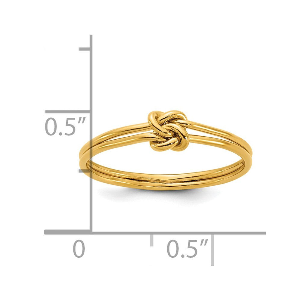 Alternate view of the 1/20 14K Gold Filled 4mm Double Love Knot Ring by The Black Bow Jewelry Co.