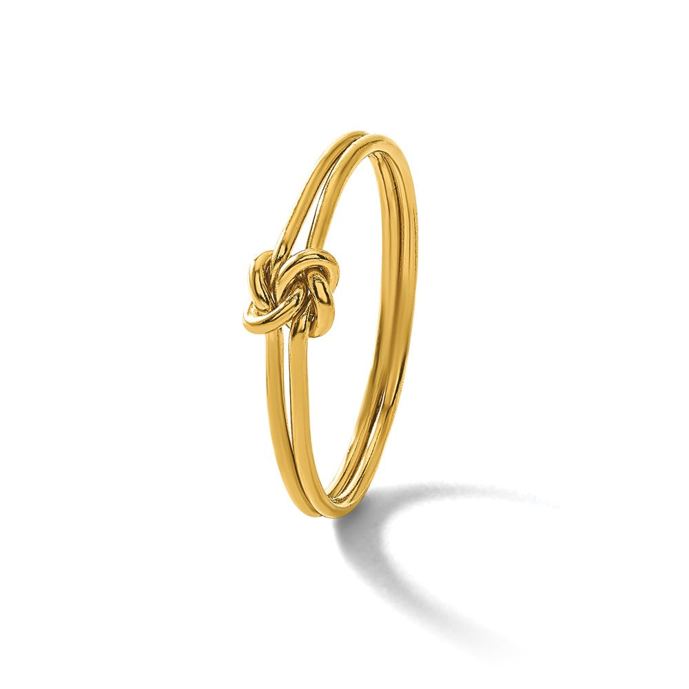 Alternate view of the 1/20 14K Gold Filled 4mm Double Love Knot Ring by The Black Bow Jewelry Co.