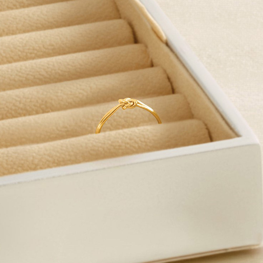 Alternate view of the 1/20 14K Gold Filled 4mm Double Love Knot Ring by The Black Bow Jewelry Co.