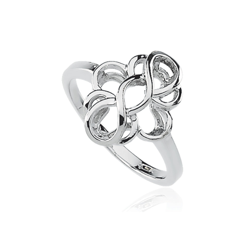 Women's Swirl Ring in 14k White Gold, Item R8012-14KW by The Black Bow Jewelry Co.