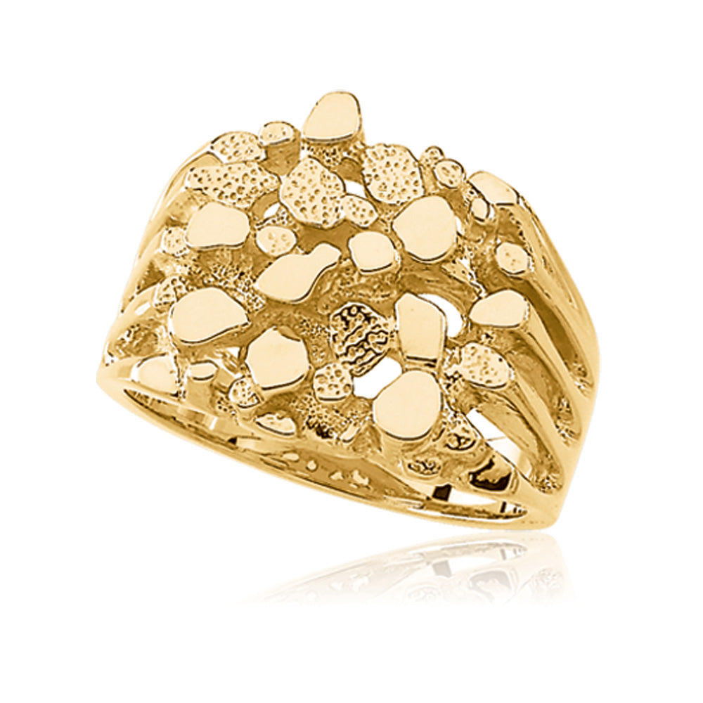 Gold Nugget Ring Large Gold Rings For Sale Men's Extra Large 14K