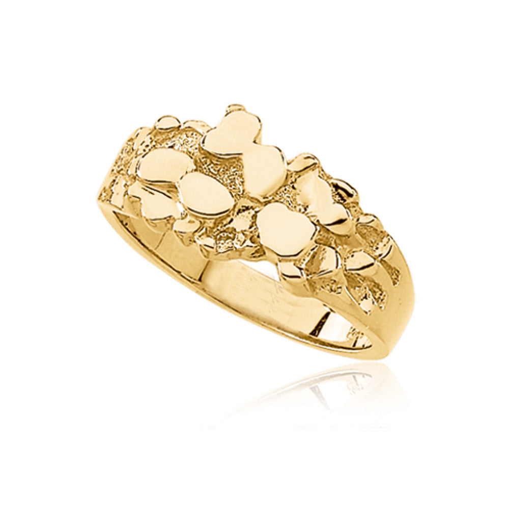 Men's Medium 14K Yellow Gold Nugget Ring, Item R8276 by The Black Bow Jewelry Co.