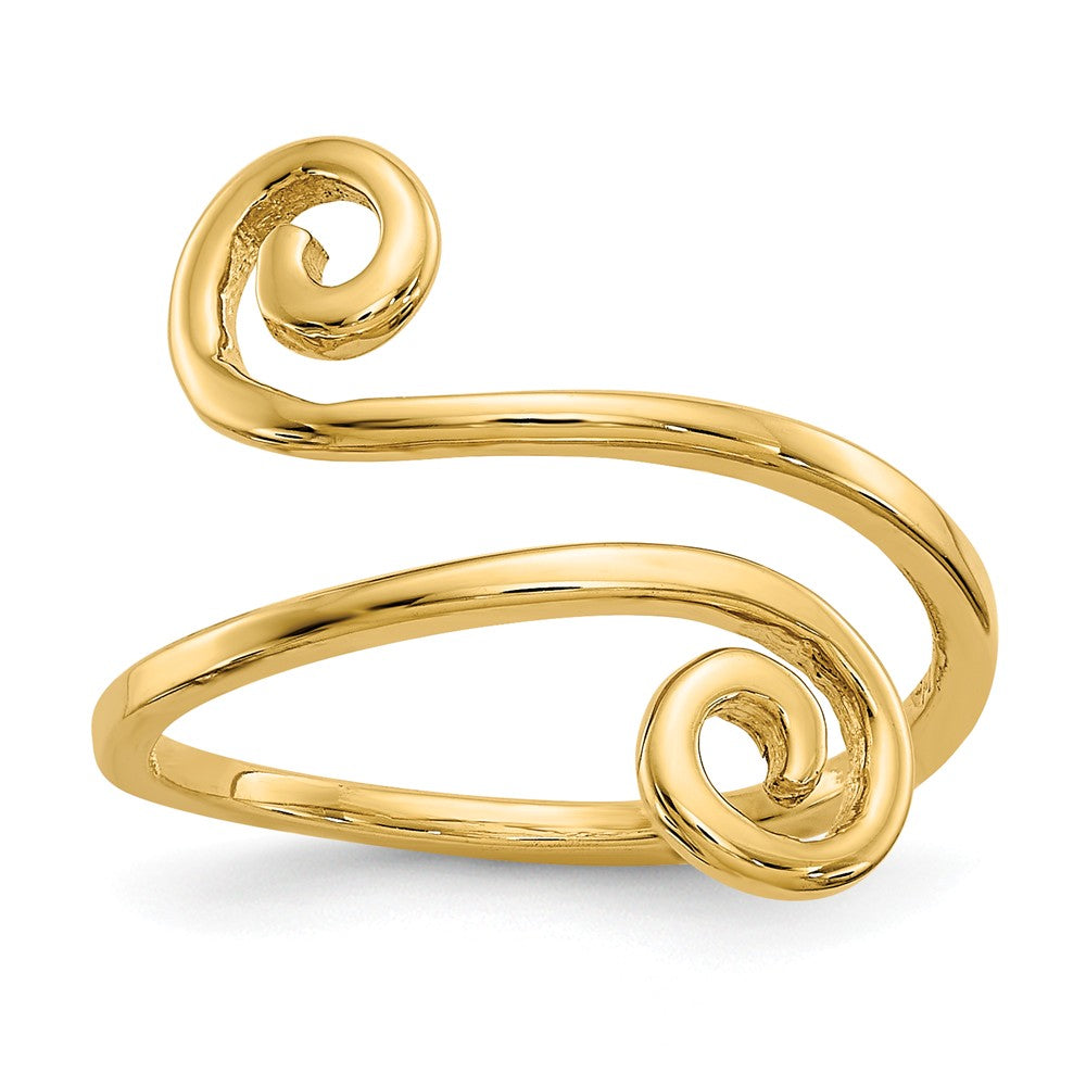 Swirl Toe Ring in 14 Karat Yellow Gold - Adjustable, Item R8430 by The Black Bow Jewelry Co.