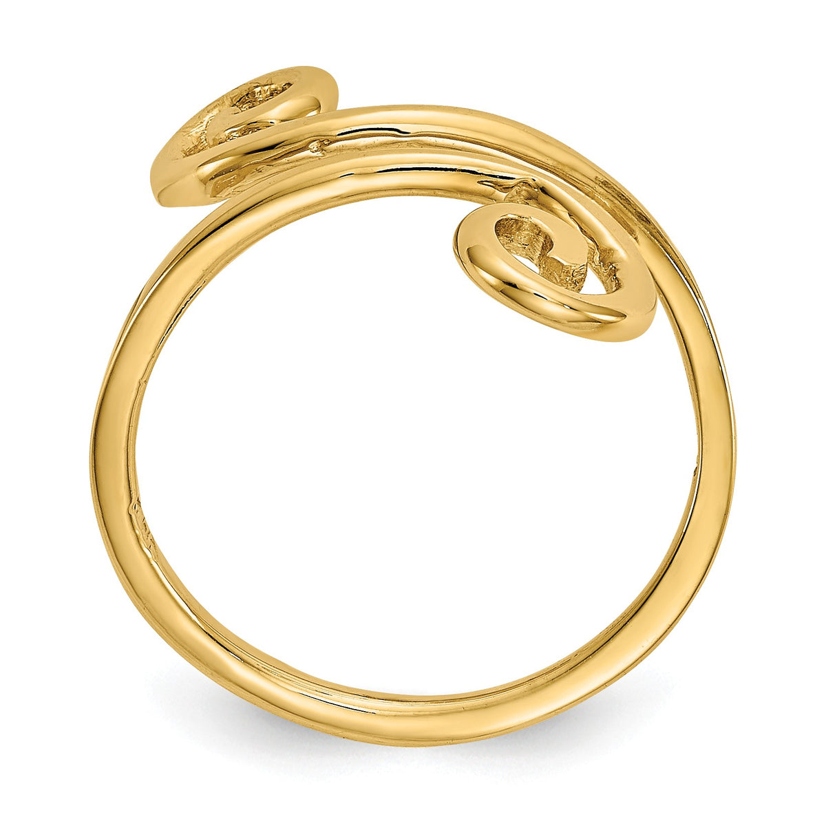 Alternate view of the Swirl Toe Ring in 14 Karat Yellow Gold - Adjustable by The Black Bow Jewelry Co.