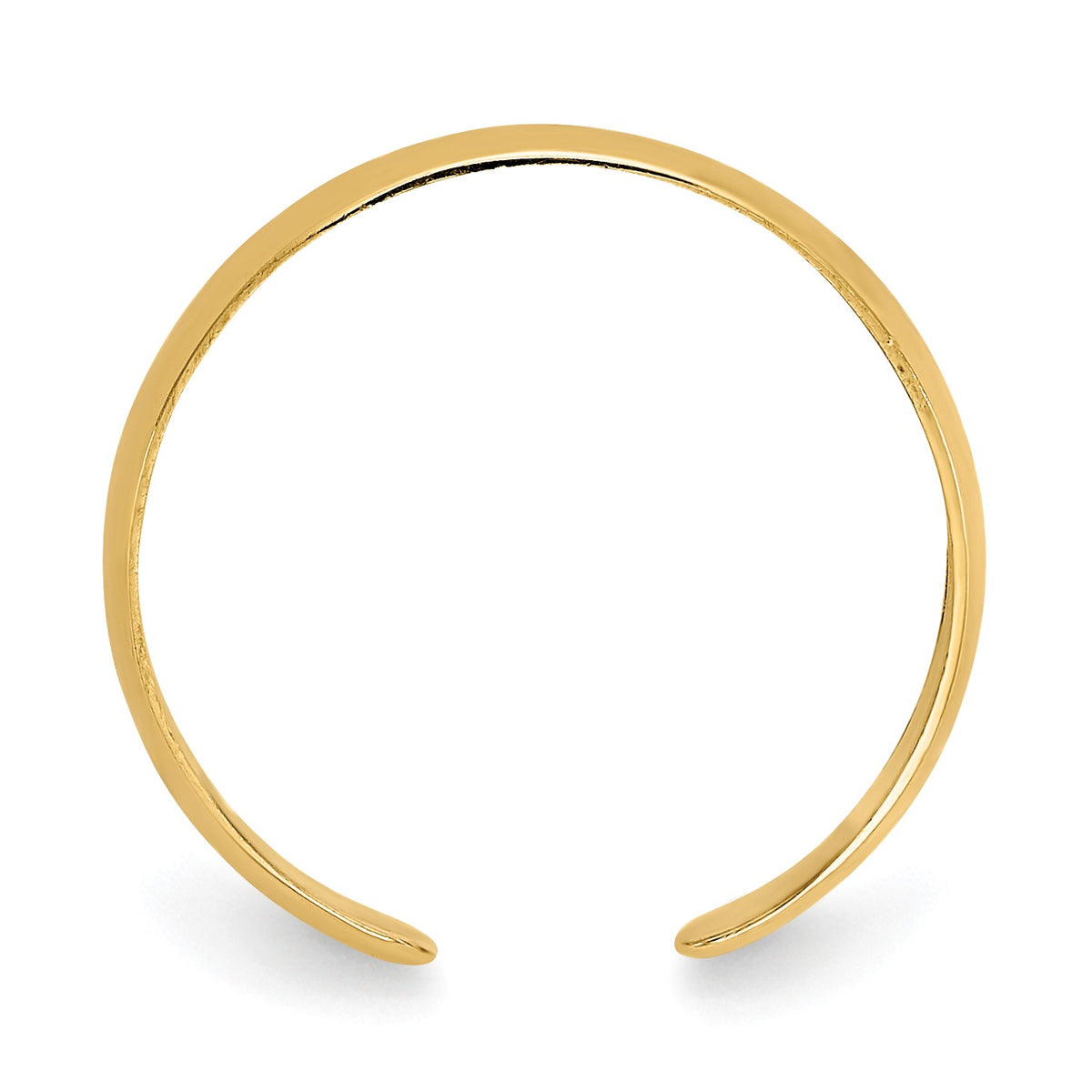 Alternate view of the High Polished Toe Ring in 14 Karat Gold by The Black Bow Jewelry Co.
