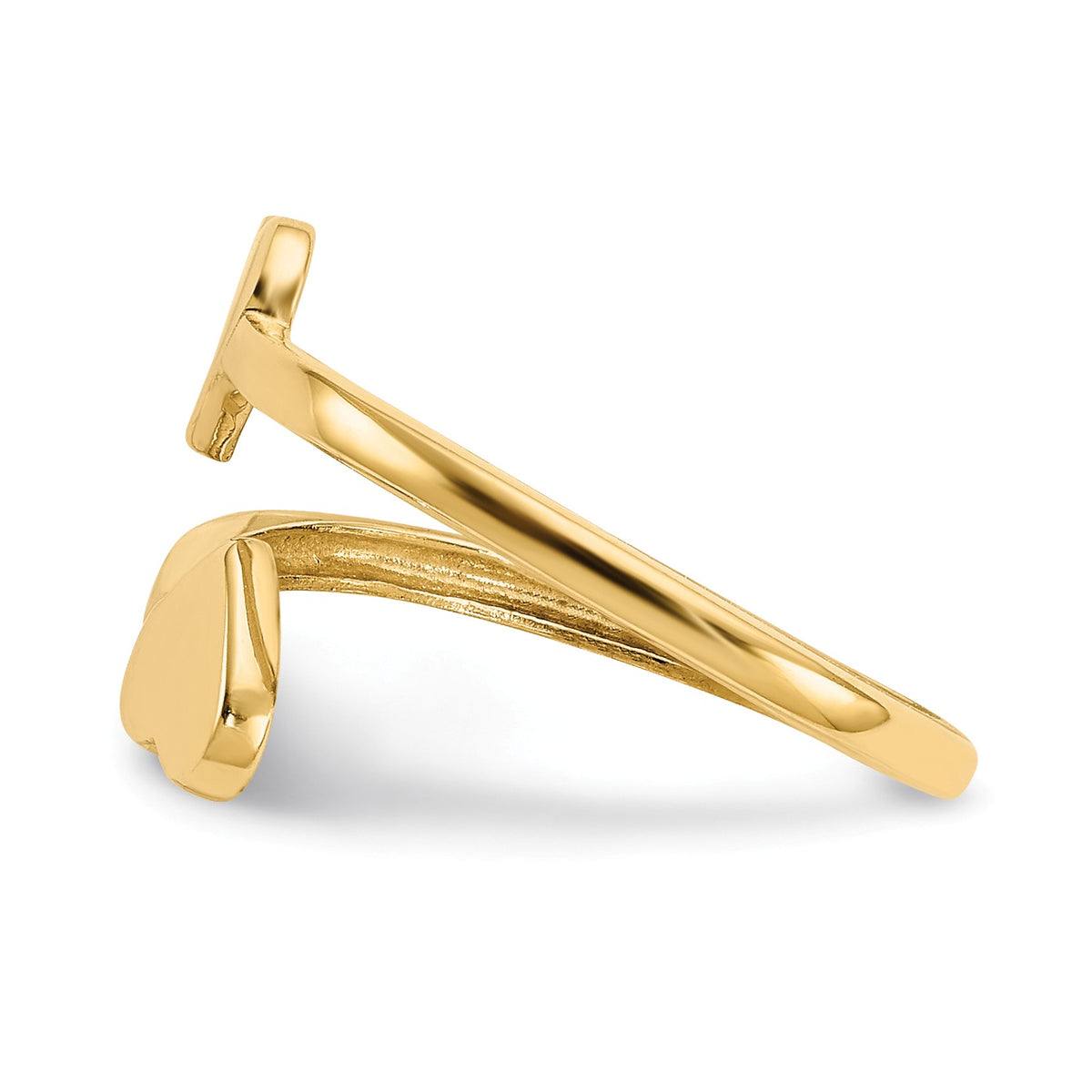 Alternate view of the Twin Heart Adjustable Toe Ring in 14 Karat Gold by The Black Bow Jewelry Co.