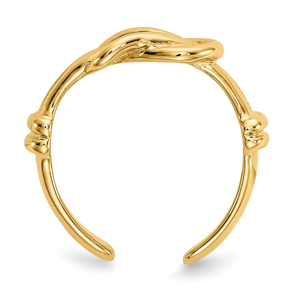 Alternate view of the Love Knot Toe Ring in 14 Karat Gold by The Black Bow Jewelry Co.