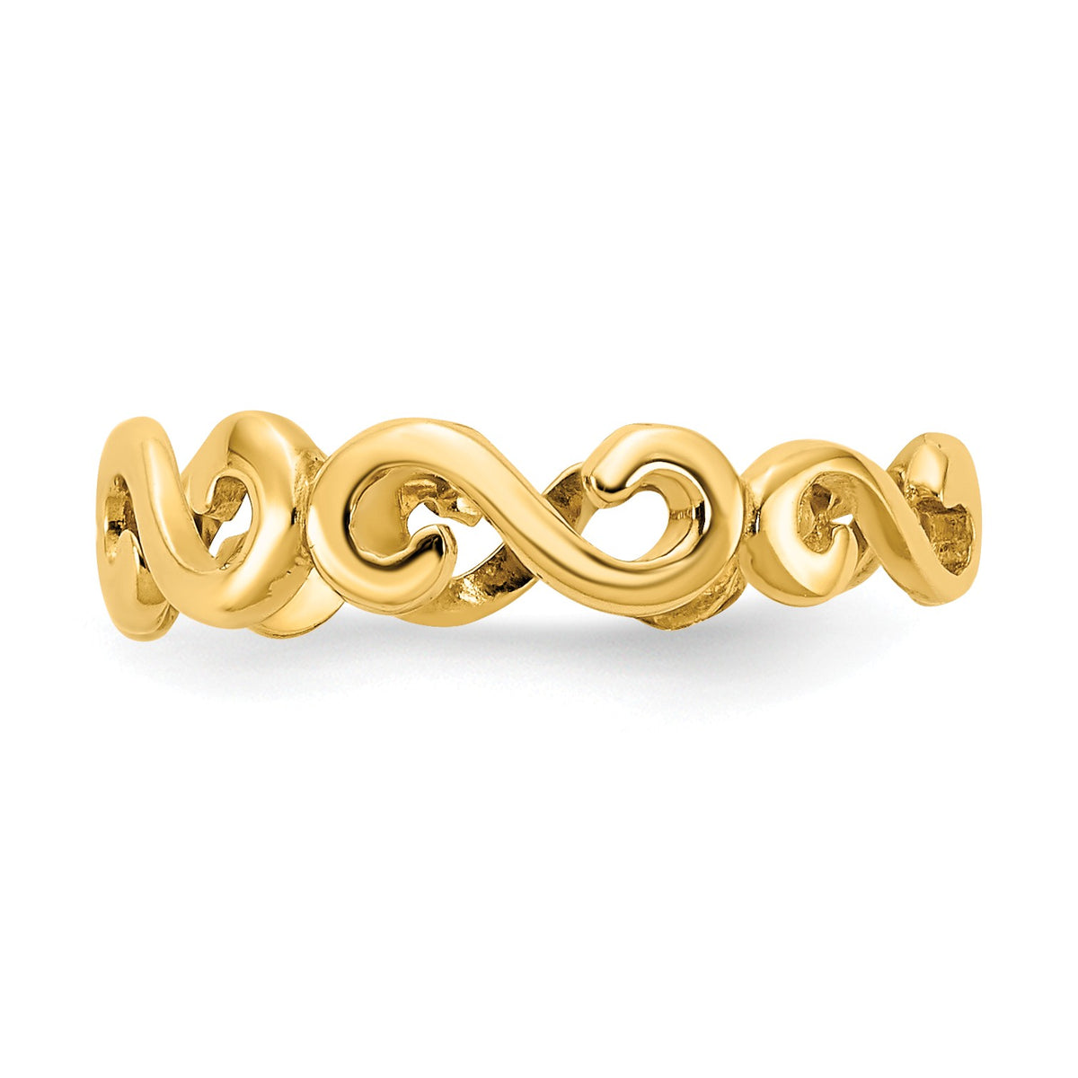 Alternate view of the Swirl Toe Ring in 14 Karat Gold by The Black Bow Jewelry Co.