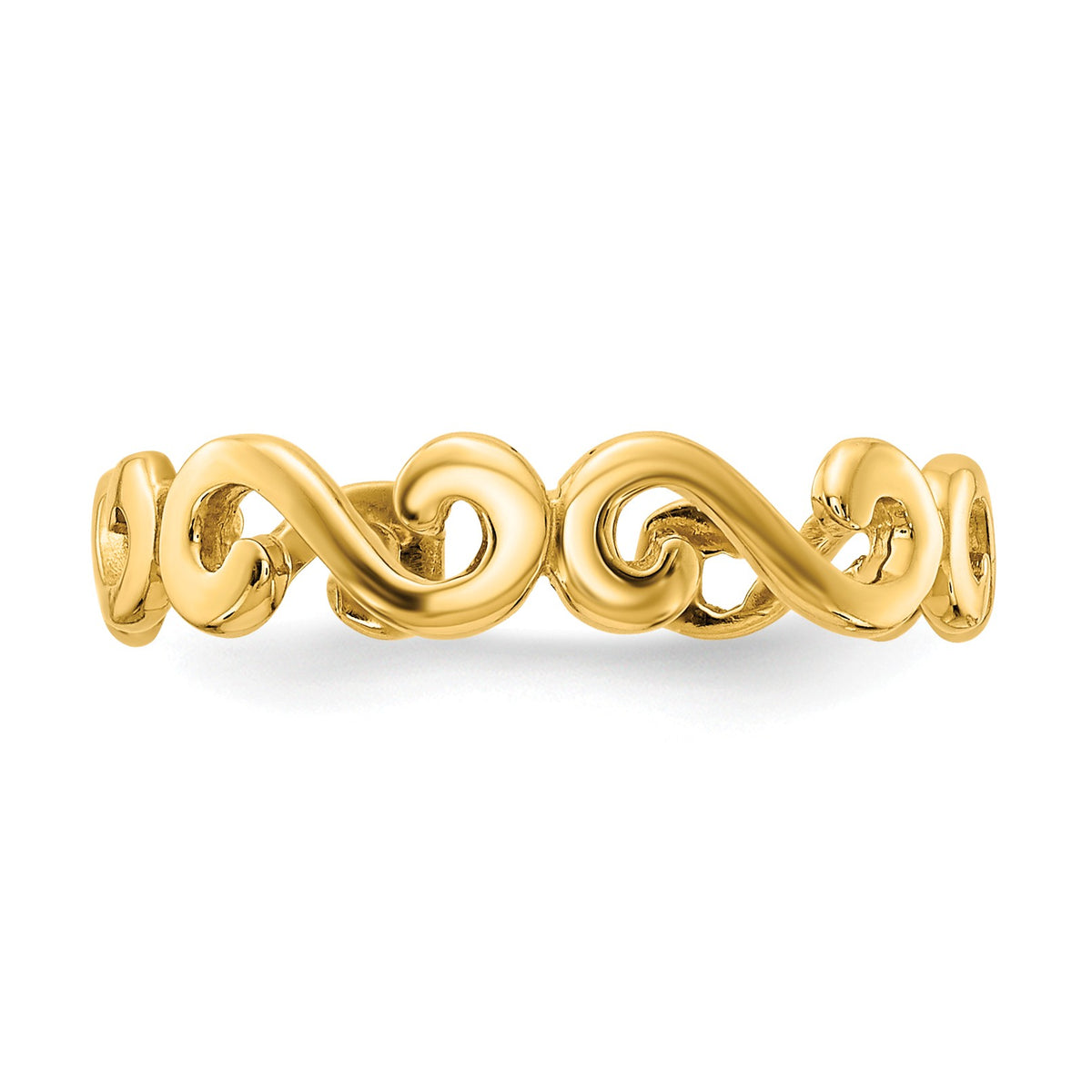 Alternate view of the Swirl Toe Ring in 14 Karat Gold by The Black Bow Jewelry Co.