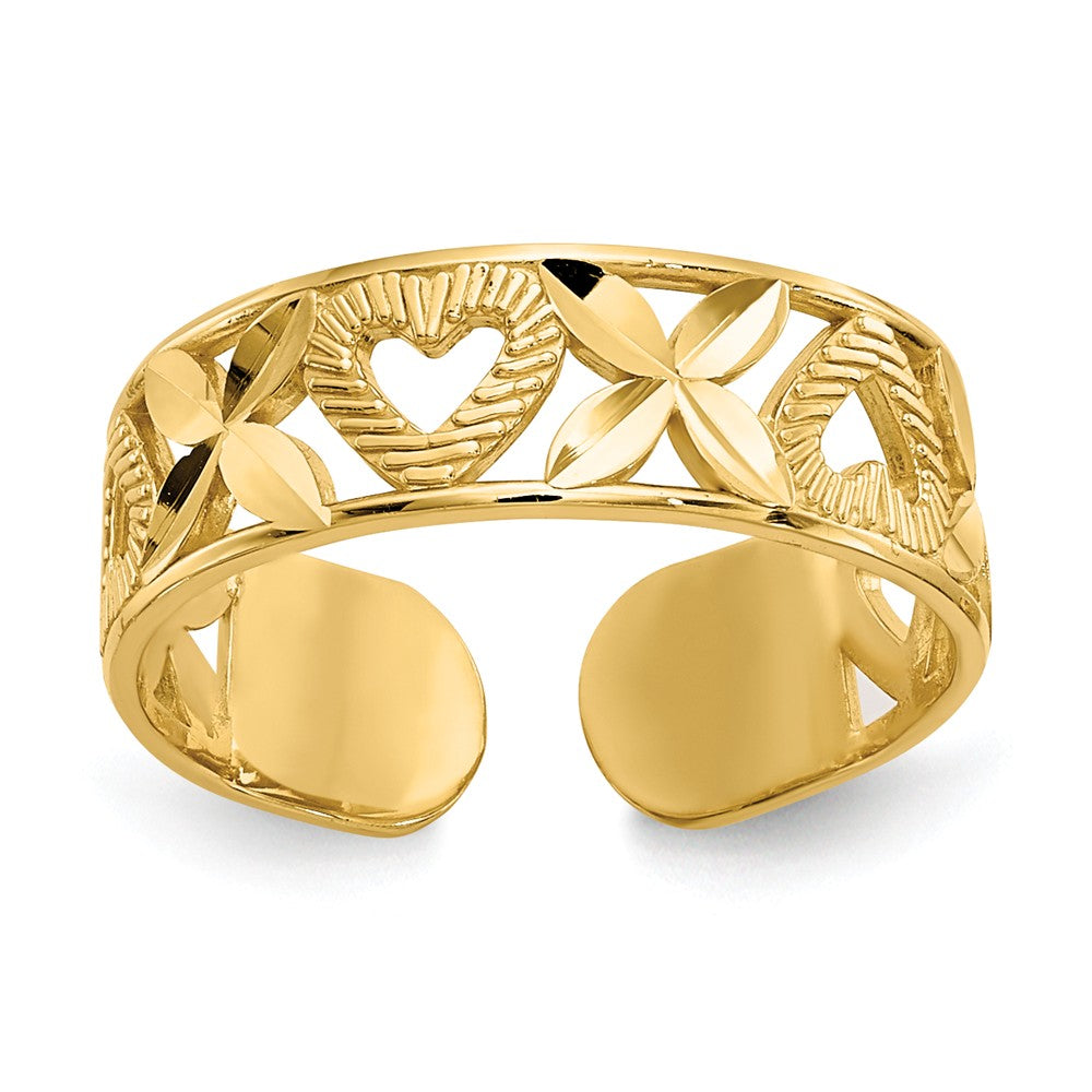 Hugs and Kisses Toe Ring in 14 Karat Gold, Item R8456 by The Black Bow Jewelry Co.