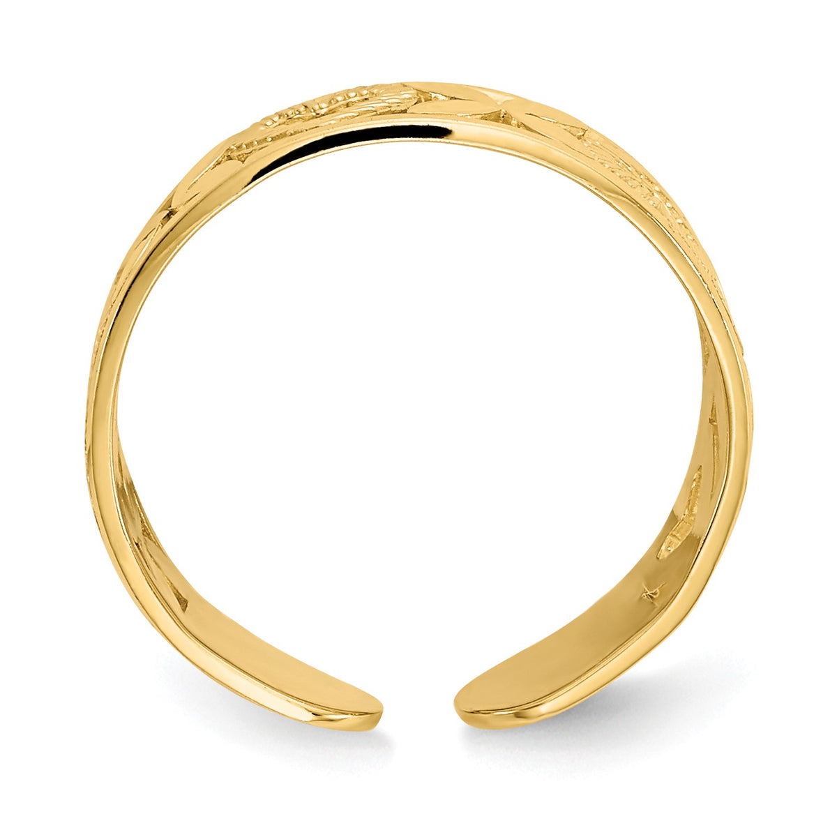 Alternate view of the Hugs and Kisses Toe Ring in 14 Karat Gold by The Black Bow Jewelry Co.