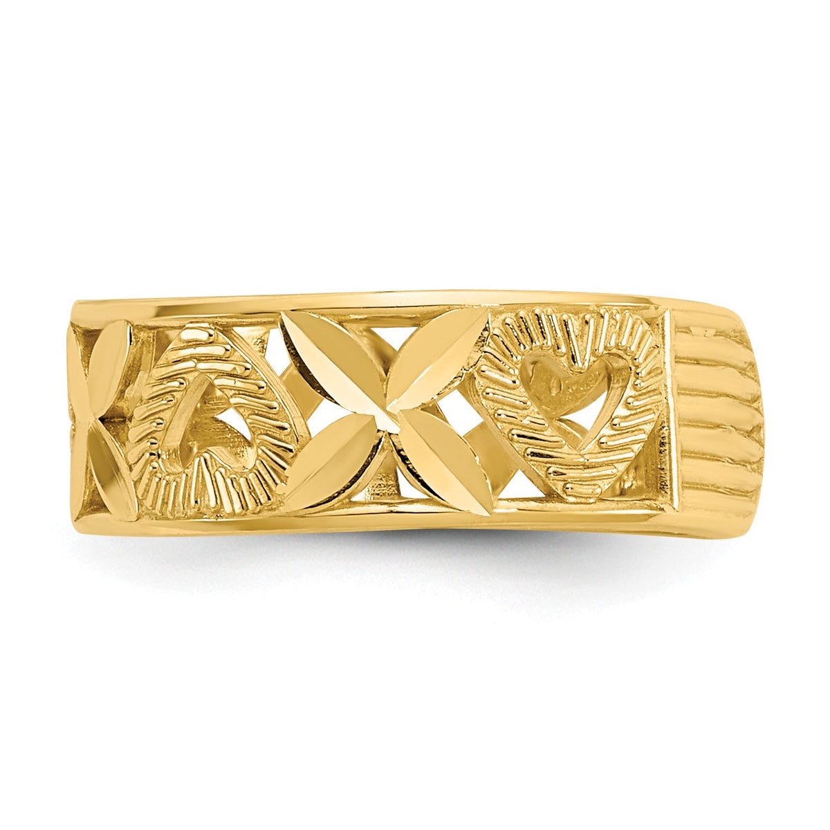 Alternate view of the Hugs and Kisses Toe Ring in 14 Karat Gold by The Black Bow Jewelry Co.