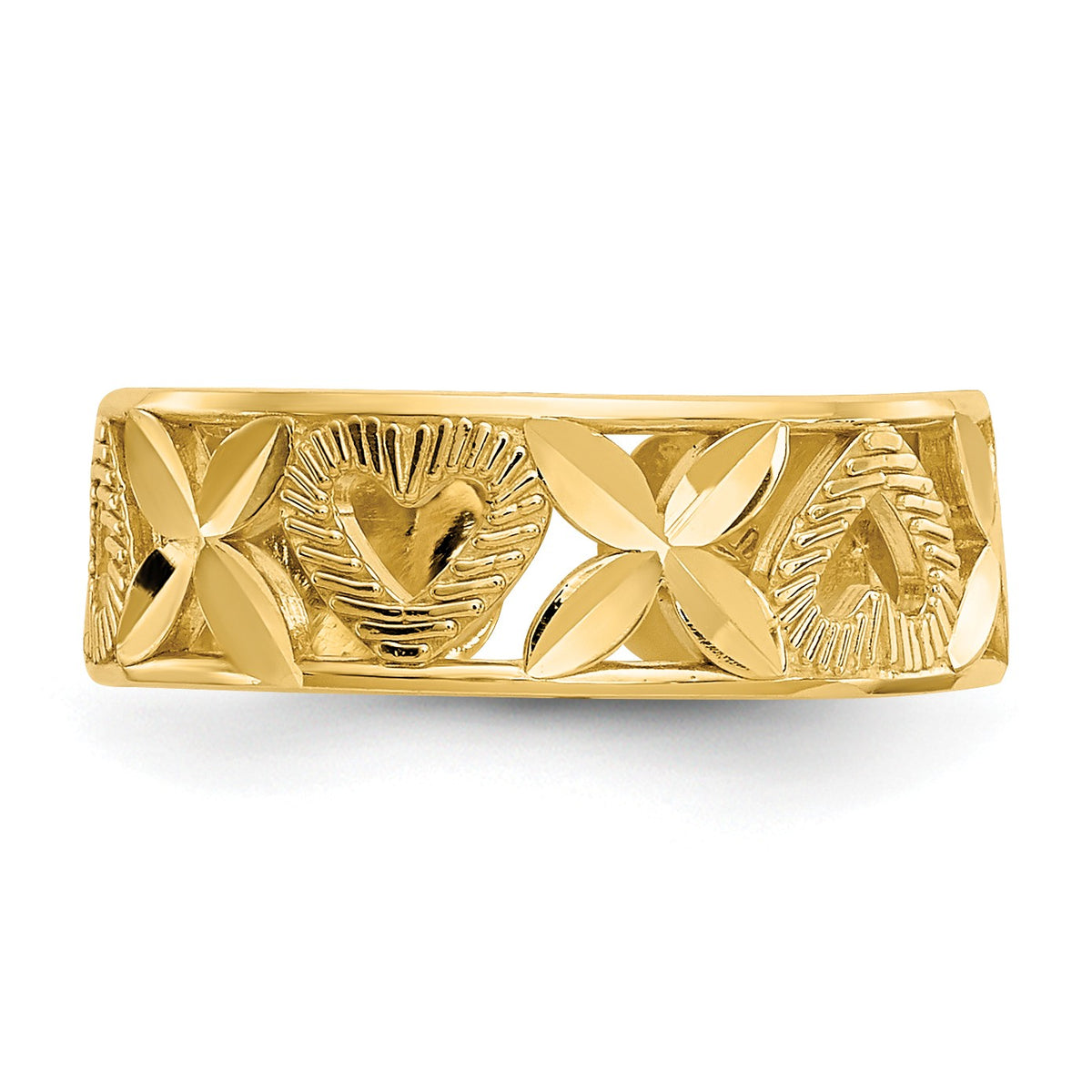 Alternate view of the Hugs and Kisses Toe Ring in 14 Karat Gold by The Black Bow Jewelry Co.