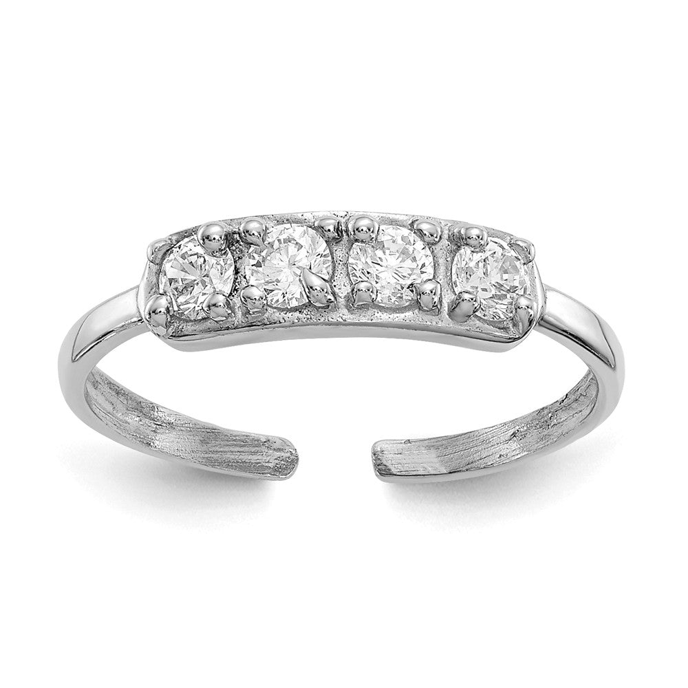 Cubic Zirconia Toe Ring in 14 Karat White Gold, Item R8467 by The Black Bow Jewelry Co.