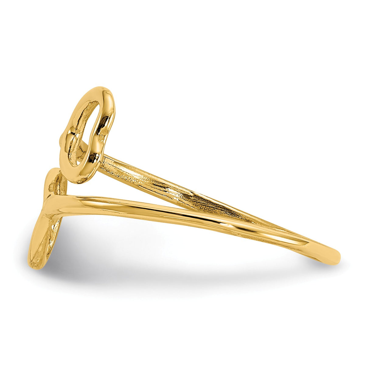 Alternate view of the Double Heart Toe Ring in 14 Karat Gold by The Black Bow Jewelry Co.