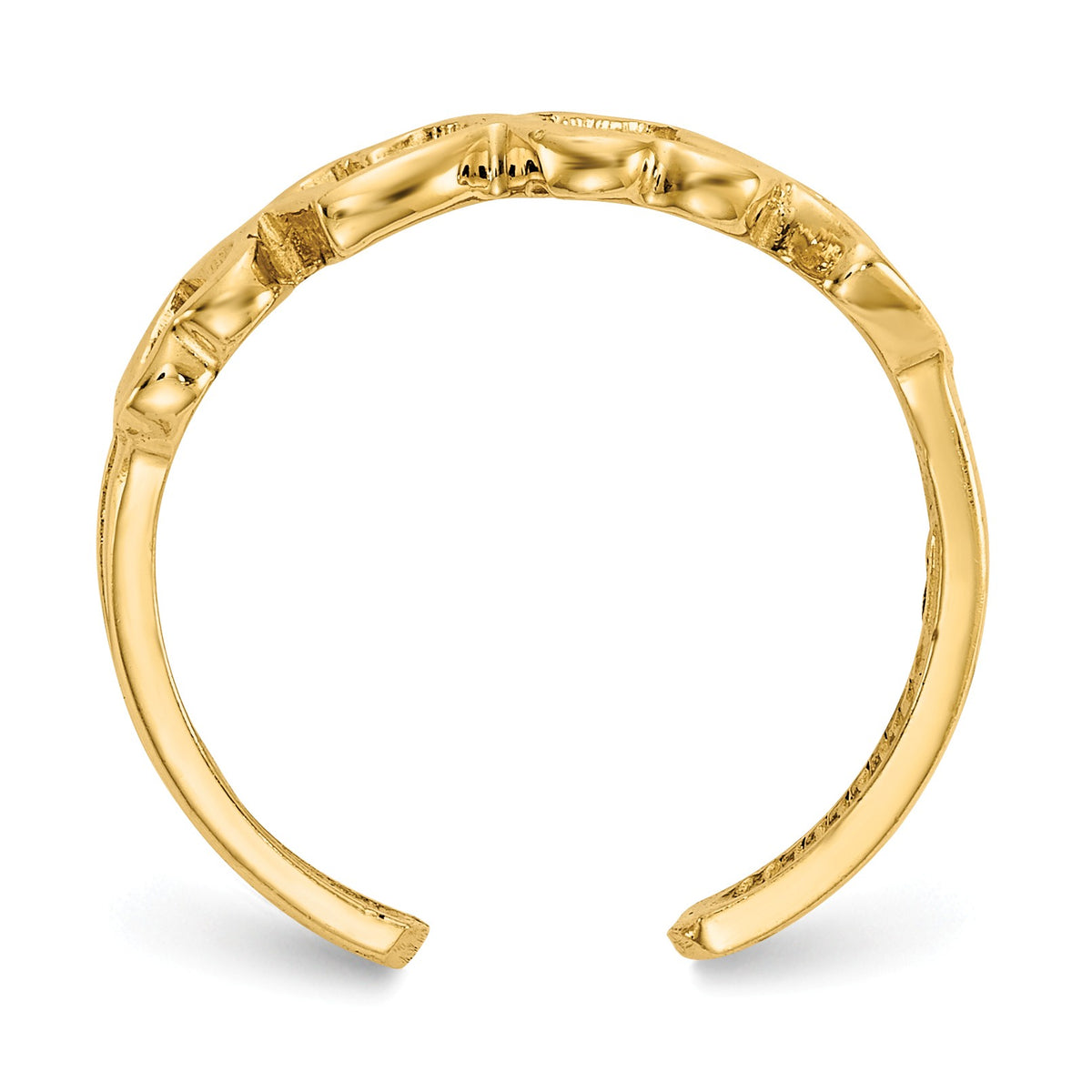 Alternate view of the Band of Hearts Toe Ring in 14 Karat Gold by The Black Bow Jewelry Co.