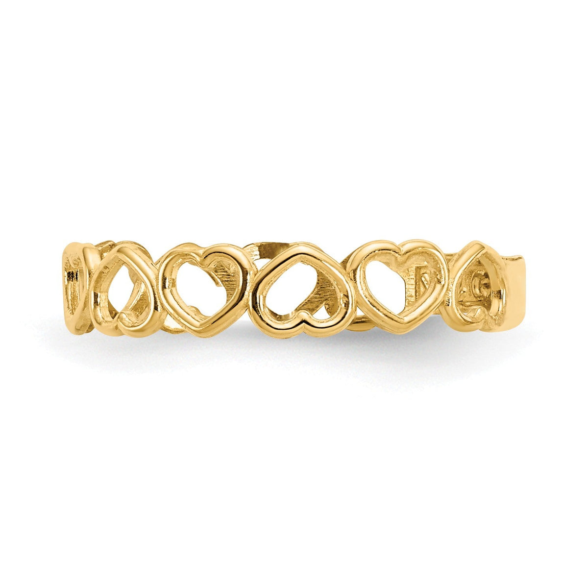 Alternate view of the Open Hearts Toe Ring in 14 Karat Gold by The Black Bow Jewelry Co.