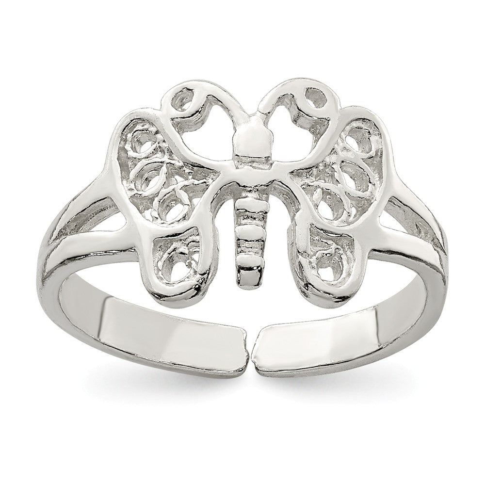 Sterling Silver Butterfly Toe Ring, Item R8551 by The Black Bow Jewelry Co.