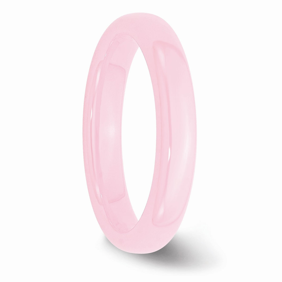 Alternate view of the Pink Ceramic, 4mm Domed Comfort Fit Band - Size 5 by The Black Bow Jewelry Co.