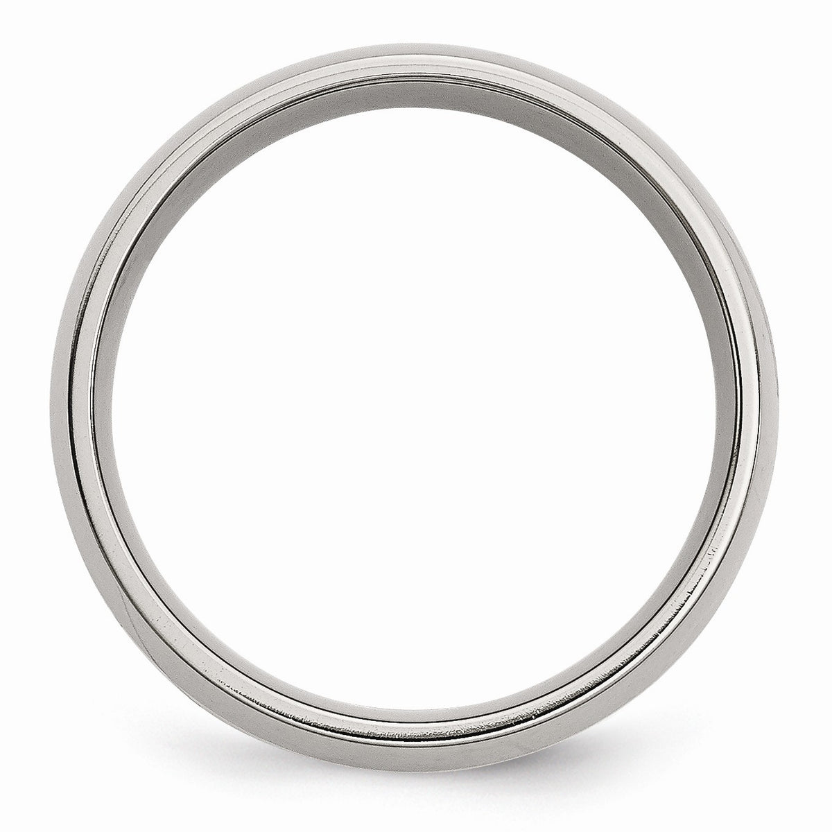 Alternate view of the Stainless Steel & 14K Gold Inlay, 8mm Polished Unisex Comfort Fit Band by The Black Bow Jewelry Co.