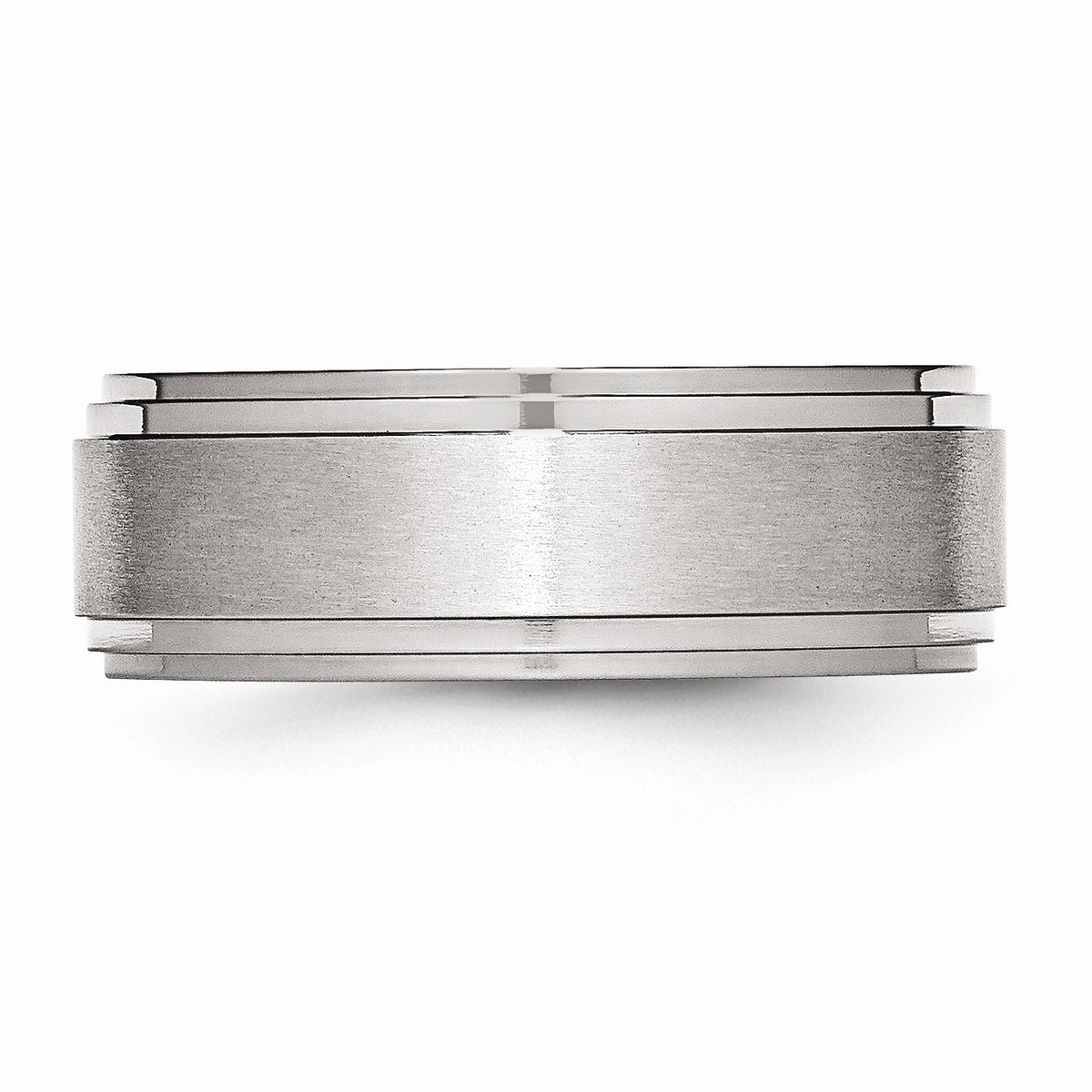 Alternate view of the Stainless Steel, 8mm Unisex Dual Finished Comfort Fit Band, Size 6 by The Black Bow Jewelry Co.