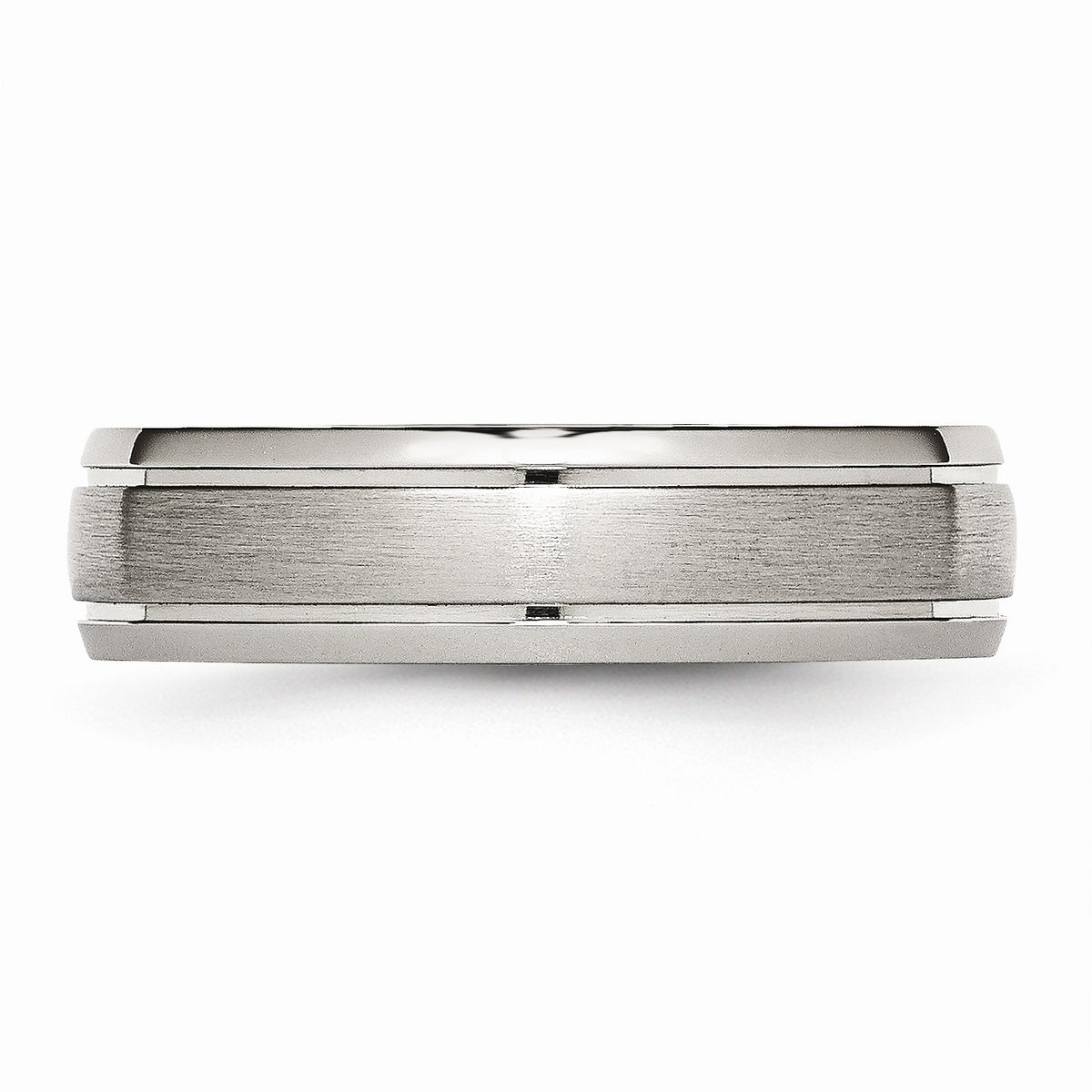 Alternate view of the Titanium, 6mm Dual Finish Comfort Fit Unisex Band by The Black Bow Jewelry Co.