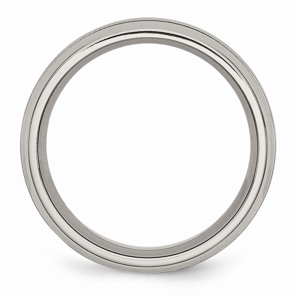 Alternate view of the Titanium, 8mm Multi Finish and Grooved Comfort Fit Band by The Black Bow Jewelry Co.