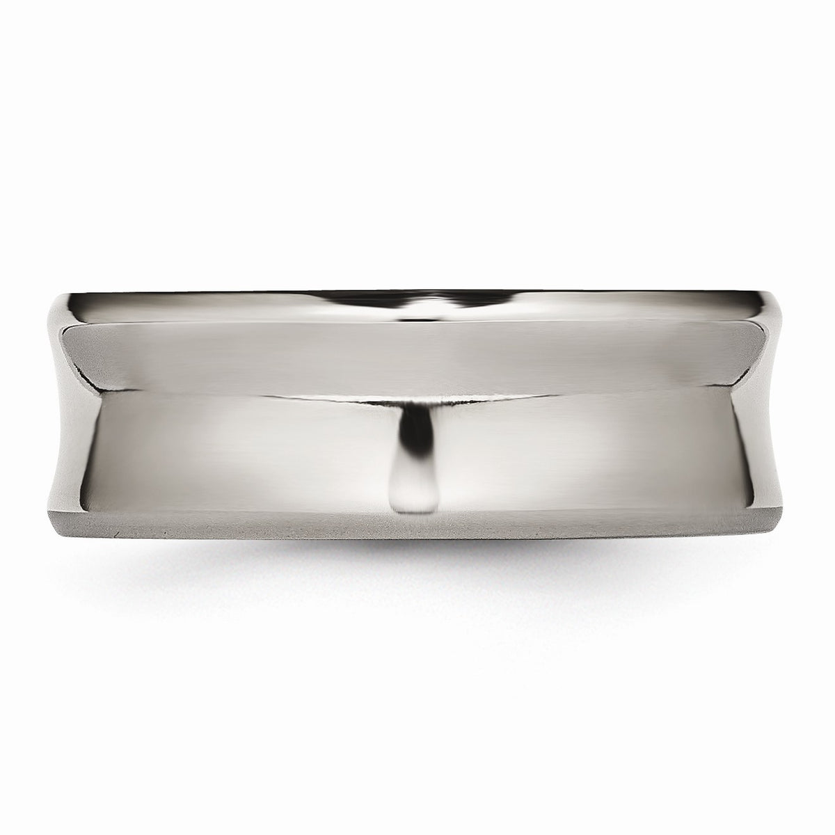 Alternate view of the Titanium, 8mm Concave and Beveled Edge Band - Size 8 by The Black Bow Jewelry Co.