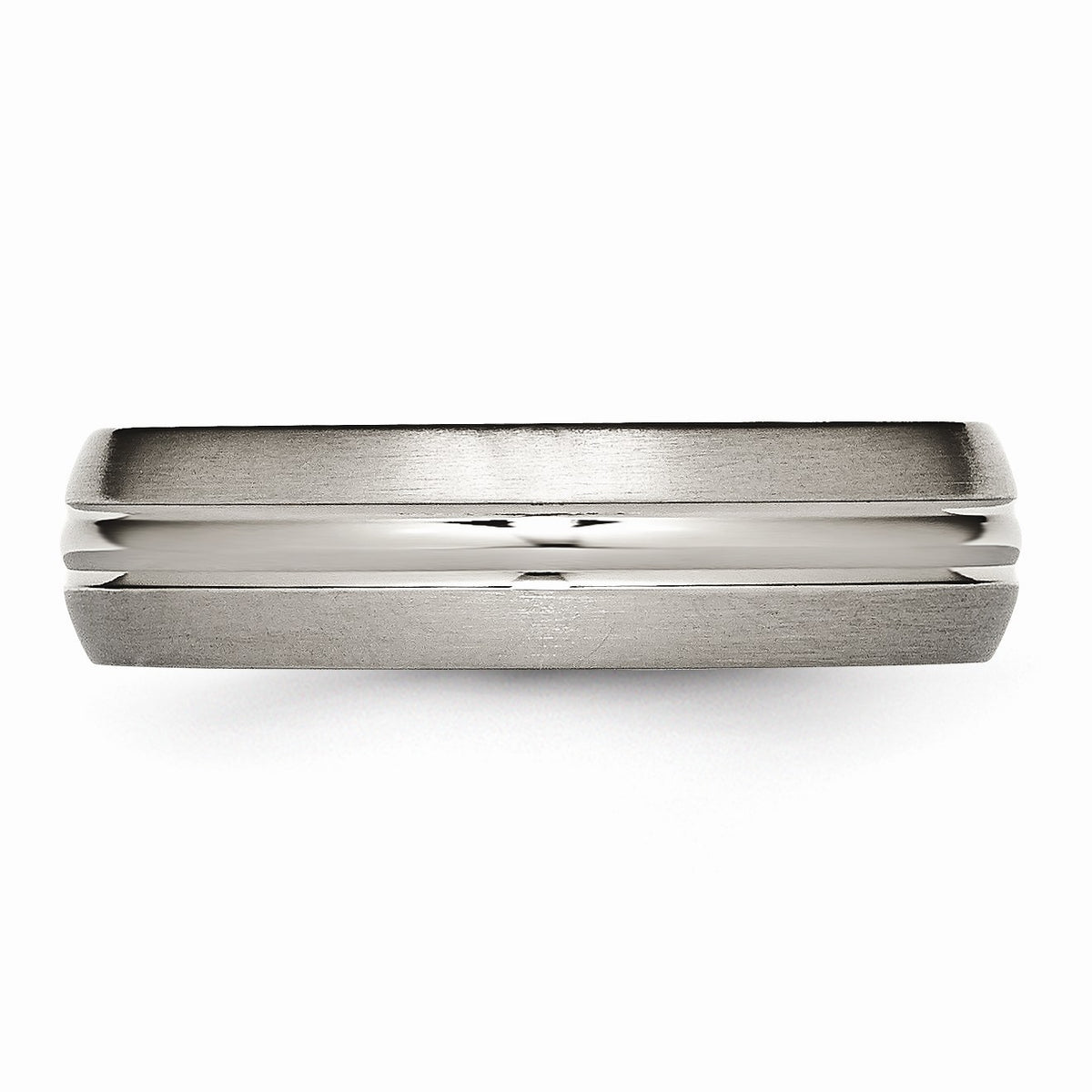 Alternate view of the Titanium, 6mm Grooved Center Unisex Comfort Fit Band by The Black Bow Jewelry Co.