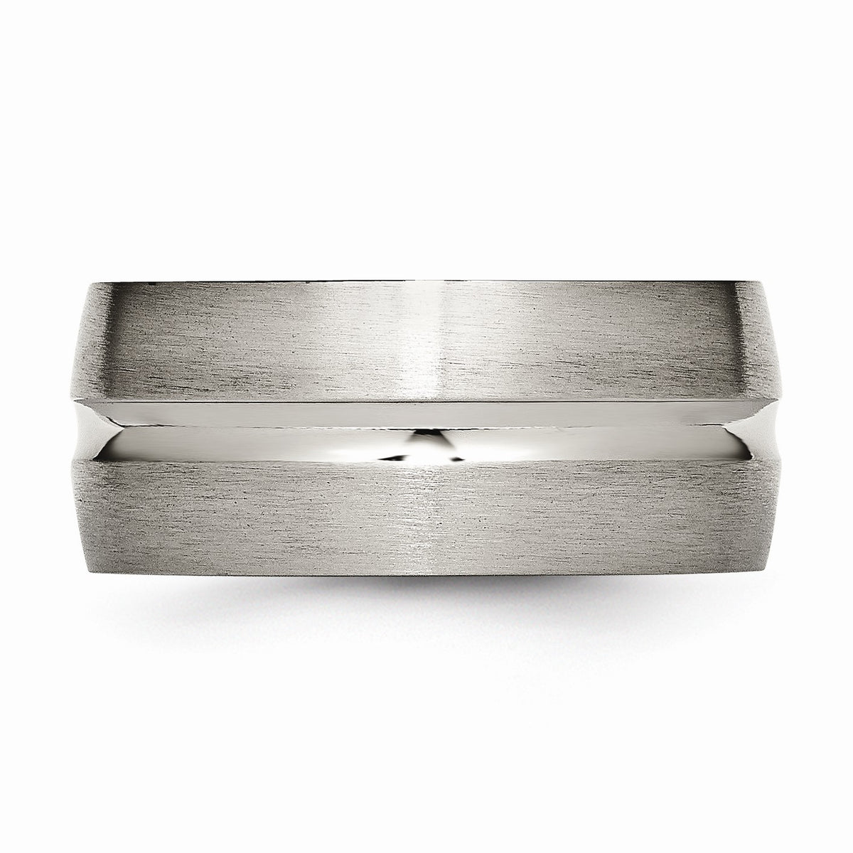 Alternate view of the Titanium, 10mm Center Grooved Band by The Black Bow Jewelry Co.
