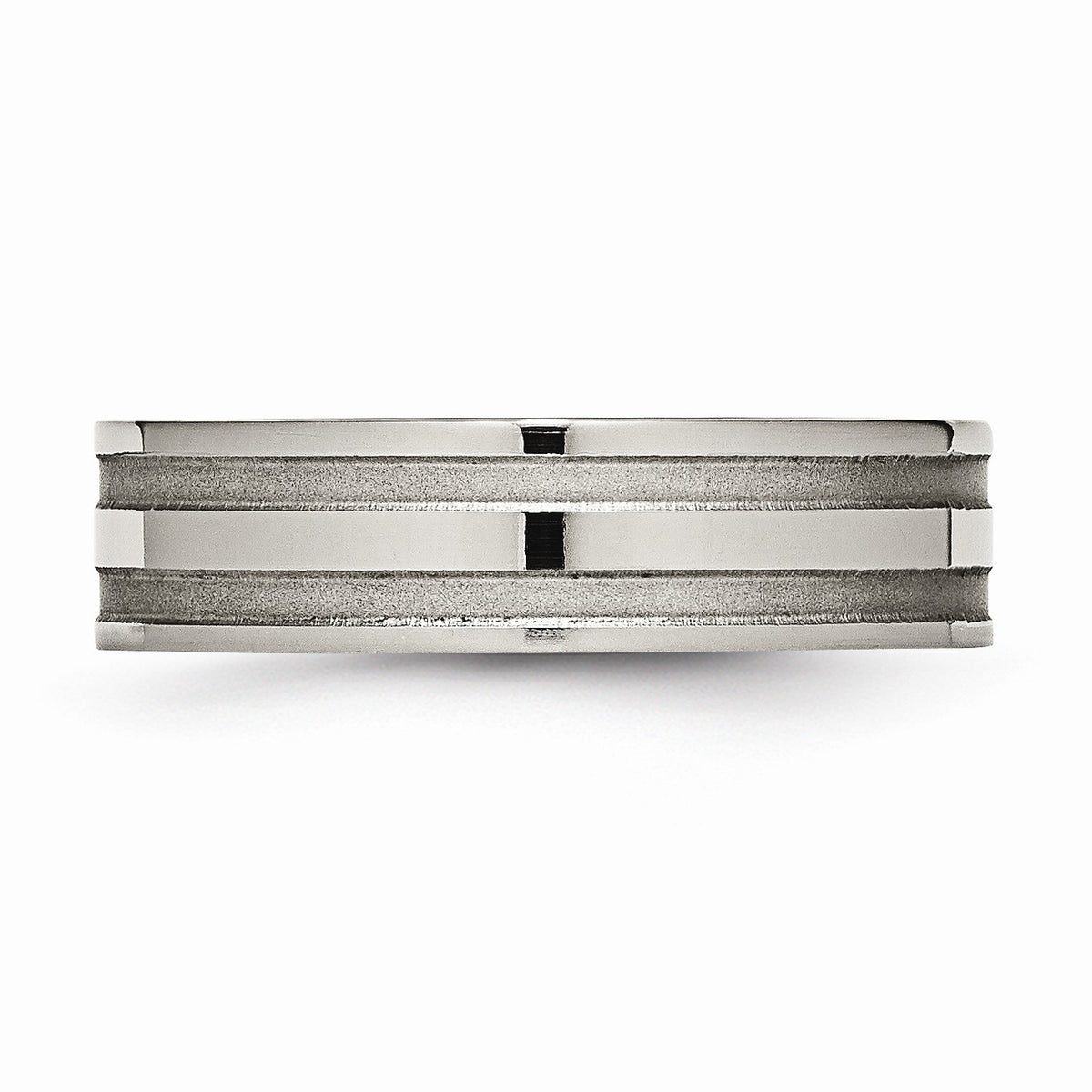 Alternate view of the Titanium, 6mm Dual Finished Unisex Standard Fit Band, Size 6 by The Black Bow Jewelry Co.