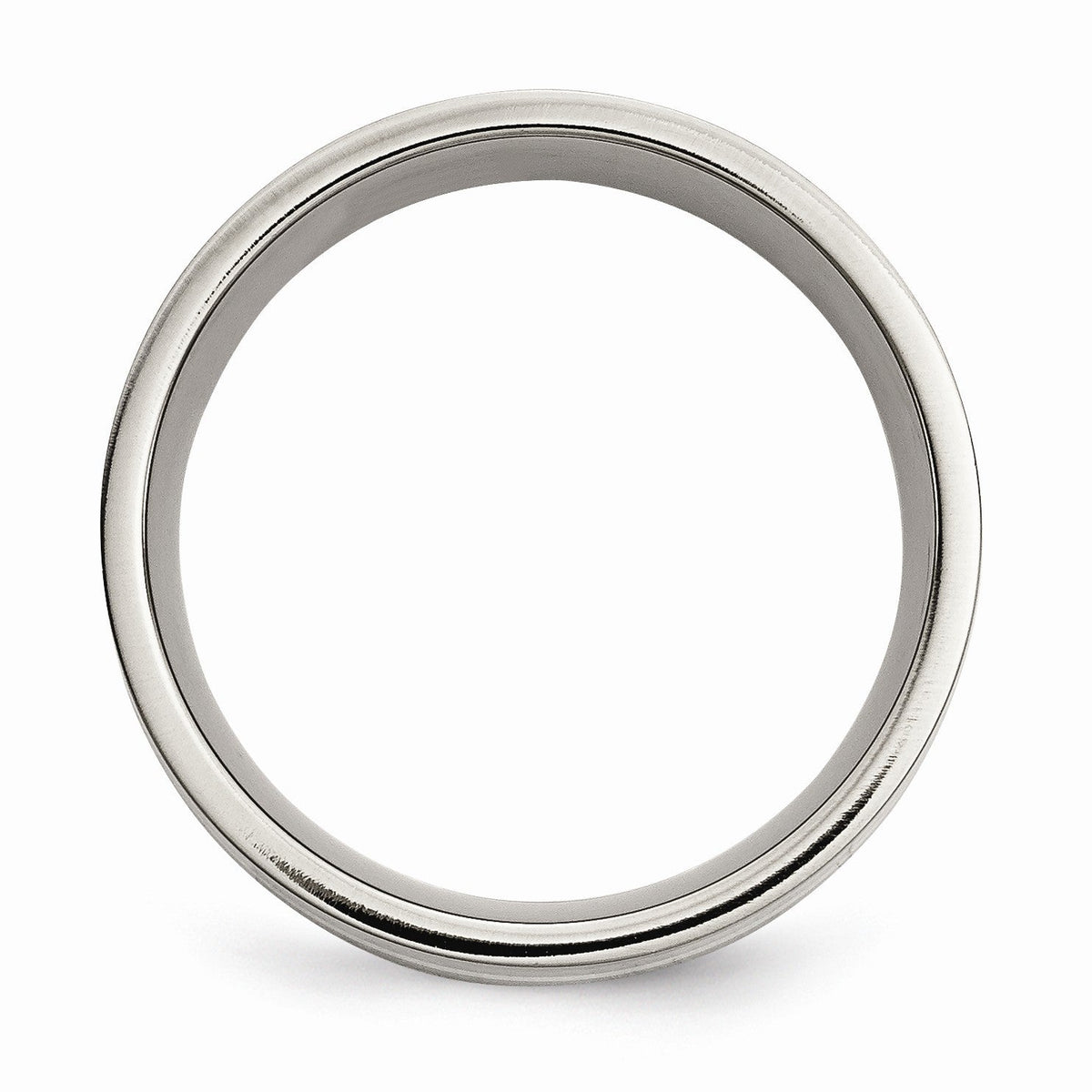 Alternate view of the Titanium &amp; Sterling Silver Inlay, 8mm Polished Flat Comfort Fit Band by The Black Bow Jewelry Co.