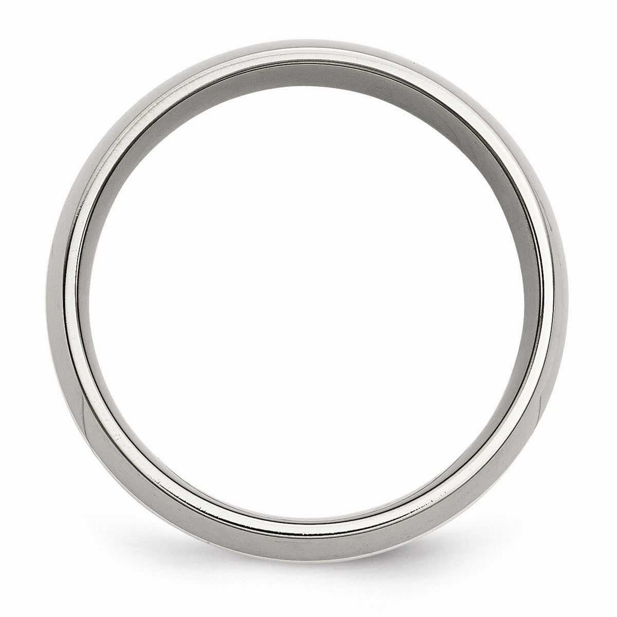 Alternate view of the Titanium & Sterling Silver Inlay, 8mm Polished Domed Standard Fit Band by The Black Bow Jewelry Co.