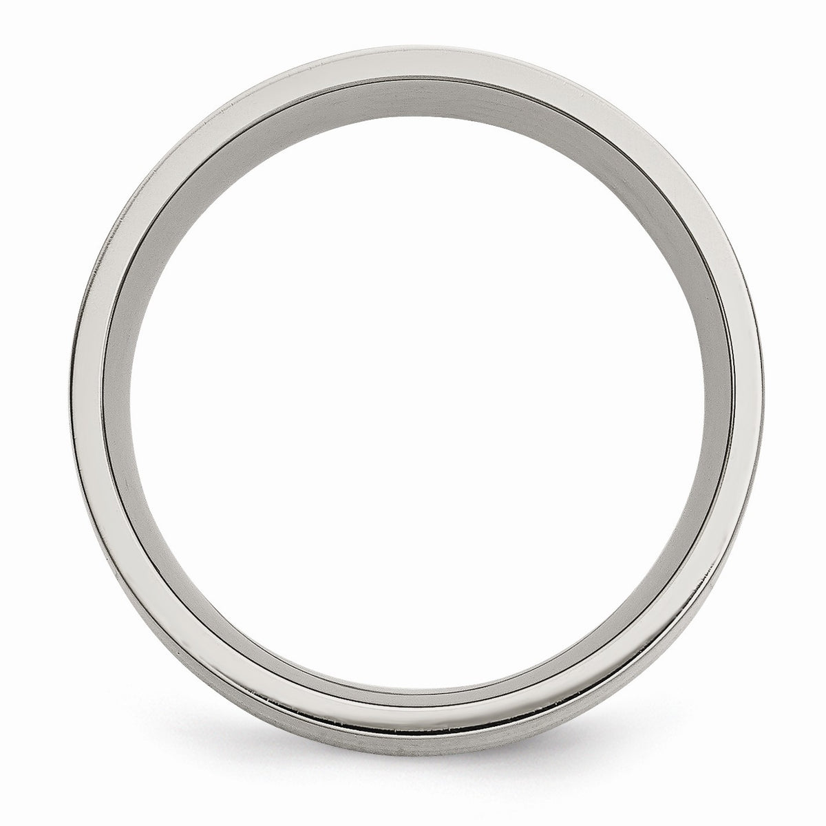 Alternate view of the Titanium and 14K Gold, 8mm Flat Unisex Satin Finish Comfort Fit Band by The Black Bow Jewelry Co.