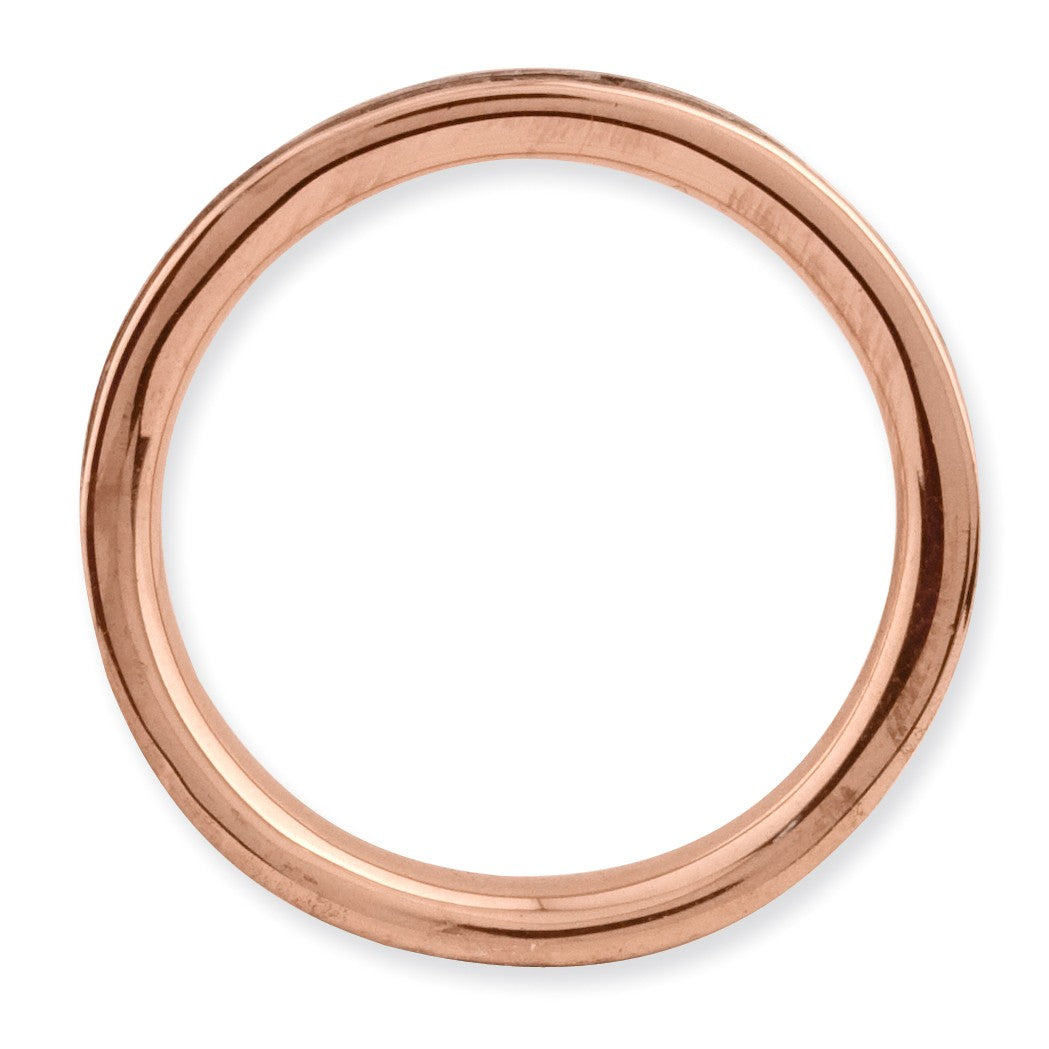 Alternate view of the 2.25mm 14K Rose Plated Silver Stackable 1/5 Cttw HI/I3 Diamond Band by The Black Bow Jewelry Co.