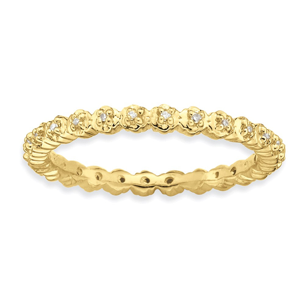 14K Gold & Silver Stackable 1/15 Cttw HI/I3 Diamond 2.25mm Band, Item R8762 by The Black Bow Jewelry Co.