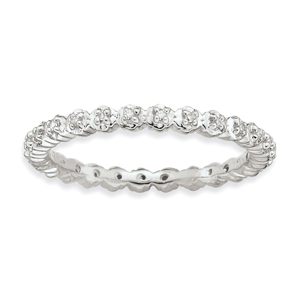Sterling Silver Stackable 1/15 Cttw HI/I3 Diamond 2.25mm Band, Item R8763 by The Black Bow Jewelry Co.