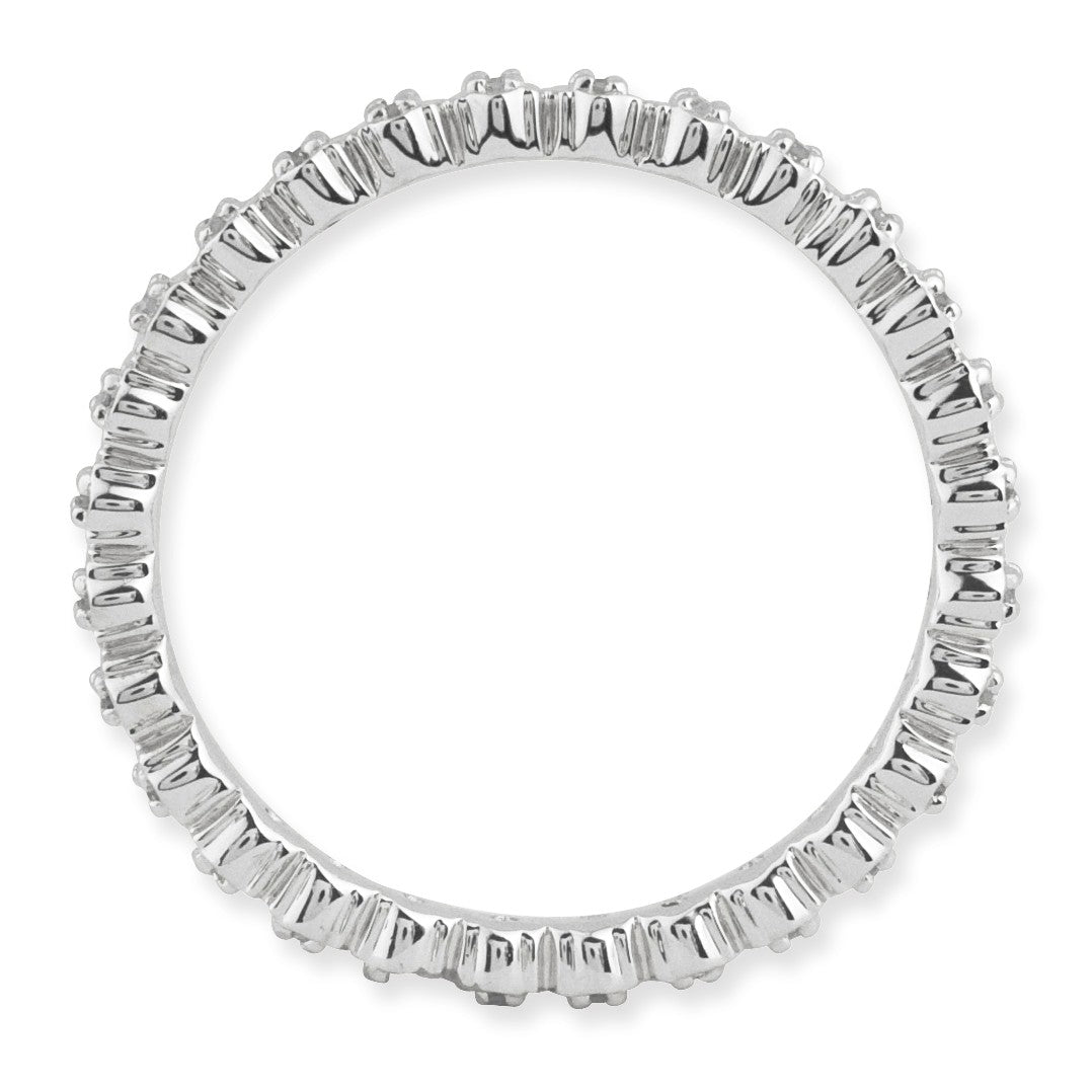 Alternate view of the Sterling Silver Stackable 1/15 Cttw HI/I3 Diamond 2.25mm Band by The Black Bow Jewelry Co.