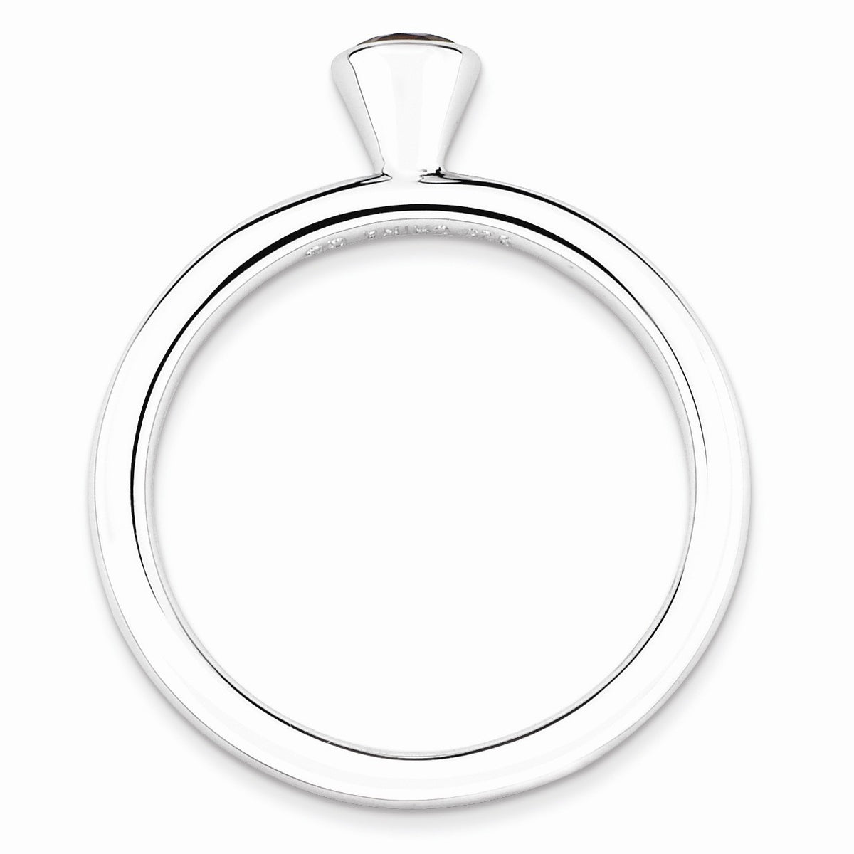 Alternate view of the Sterling Silver & Garnet Stackable High Profile 4mm Solitaire Ring by The Black Bow Jewelry Co.