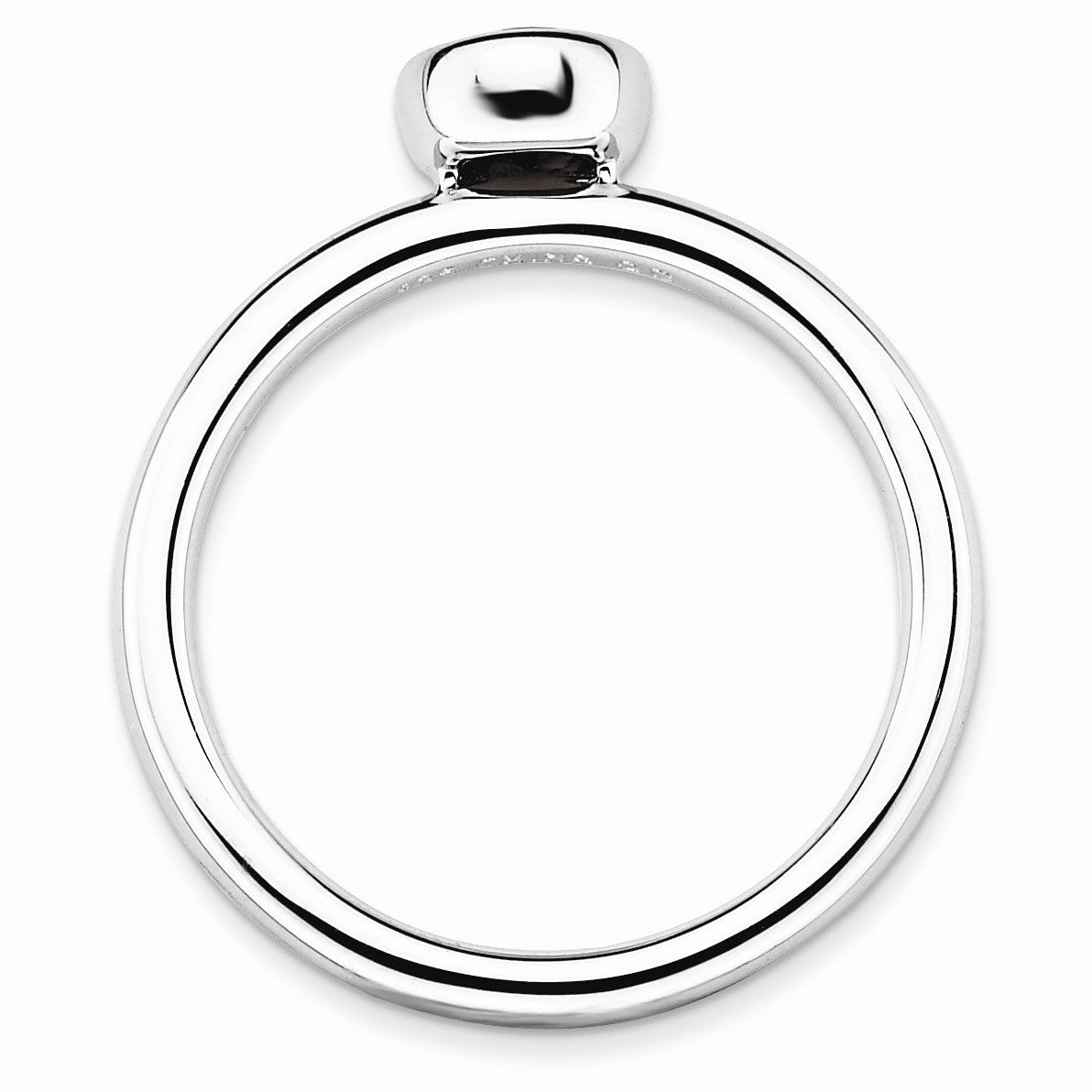 Alternate view of the Sterling Silver & Garnet Stackable Low Profile 5mm Solitaire Ring by The Black Bow Jewelry Co.