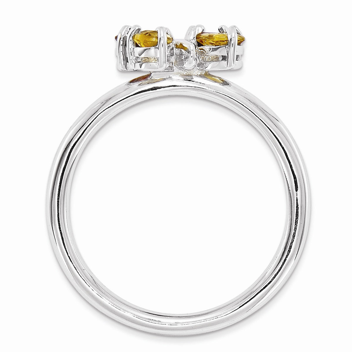 Alternate view of the Stackable Pear Shape Garnet and Citrine Gemstone Butterfly Ring by The Black Bow Jewelry Co.