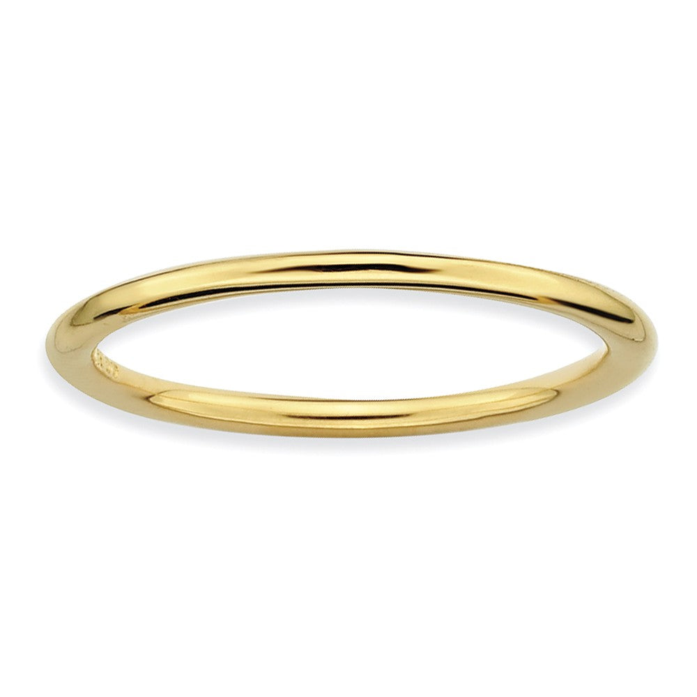 1mm 14k Yellow Gold Plated Sterling Silver Polished Elegant Stack Band, Item R8907 by The Black Bow Jewelry Co.