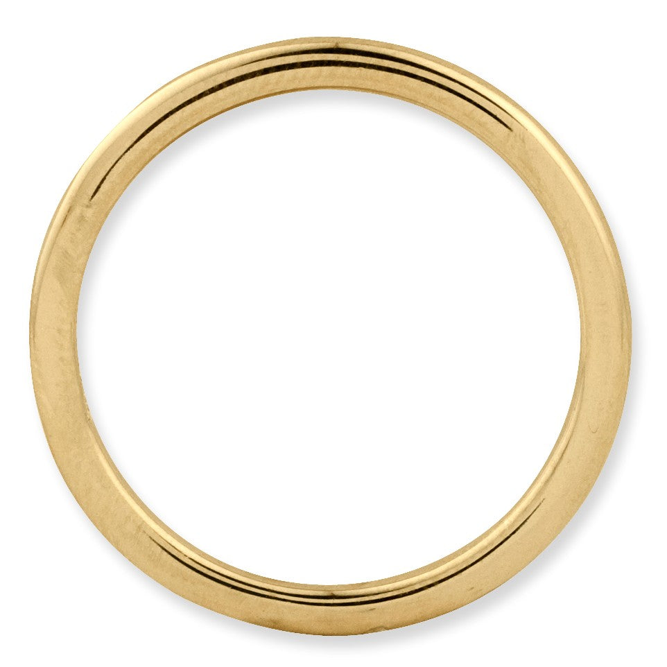 Alternate view of the 1mm 14k Yellow Gold Plated Sterling Silver Polished Elegant Stack Band by The Black Bow Jewelry Co.