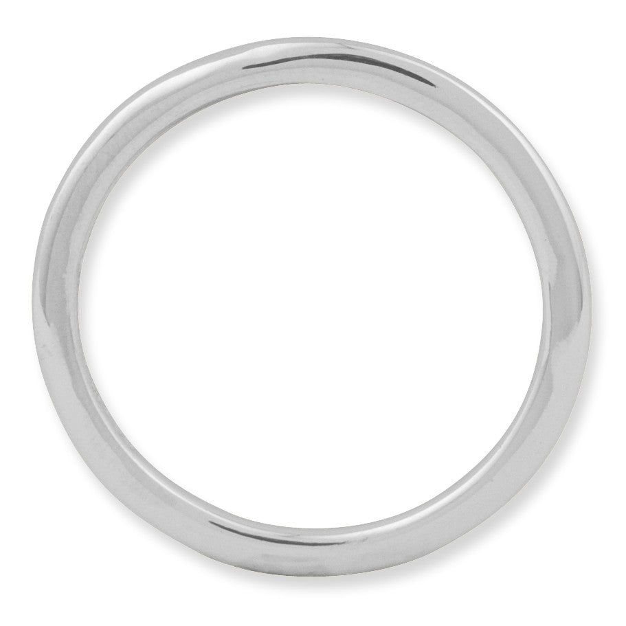 Alternate view of the 1mm Rhodium Plated Sterling Silver Stackable Polished Elegant Band by The Black Bow Jewelry Co.