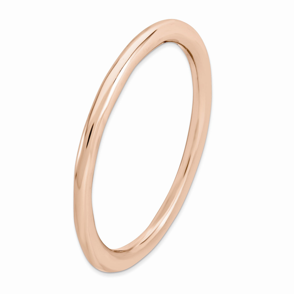 Alternate view of the 1mm 14k Rose Gold Plate Sterling Silver Stackable Elegant Band by The Black Bow Jewelry Co.